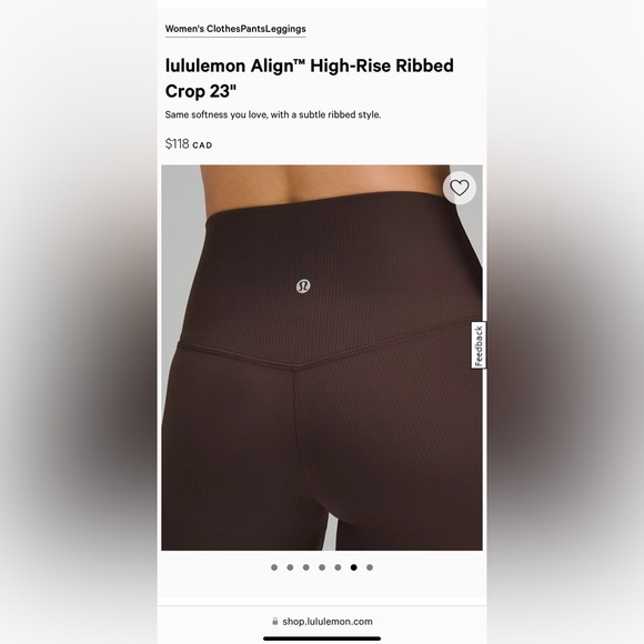 LULULEMON ALIGN high rise RIBBED 23” - Picture 1 of 3
